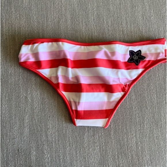 NWT! PINK striped triangle bikini top with bottoms Agua Doce Size L - Picture 6 of 6